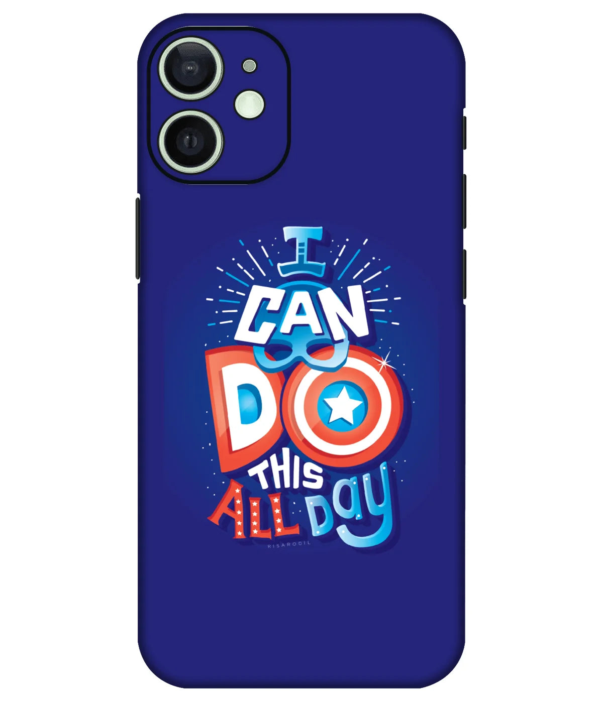 Image of a phone case featuring a mobile skin with a graphic design.
