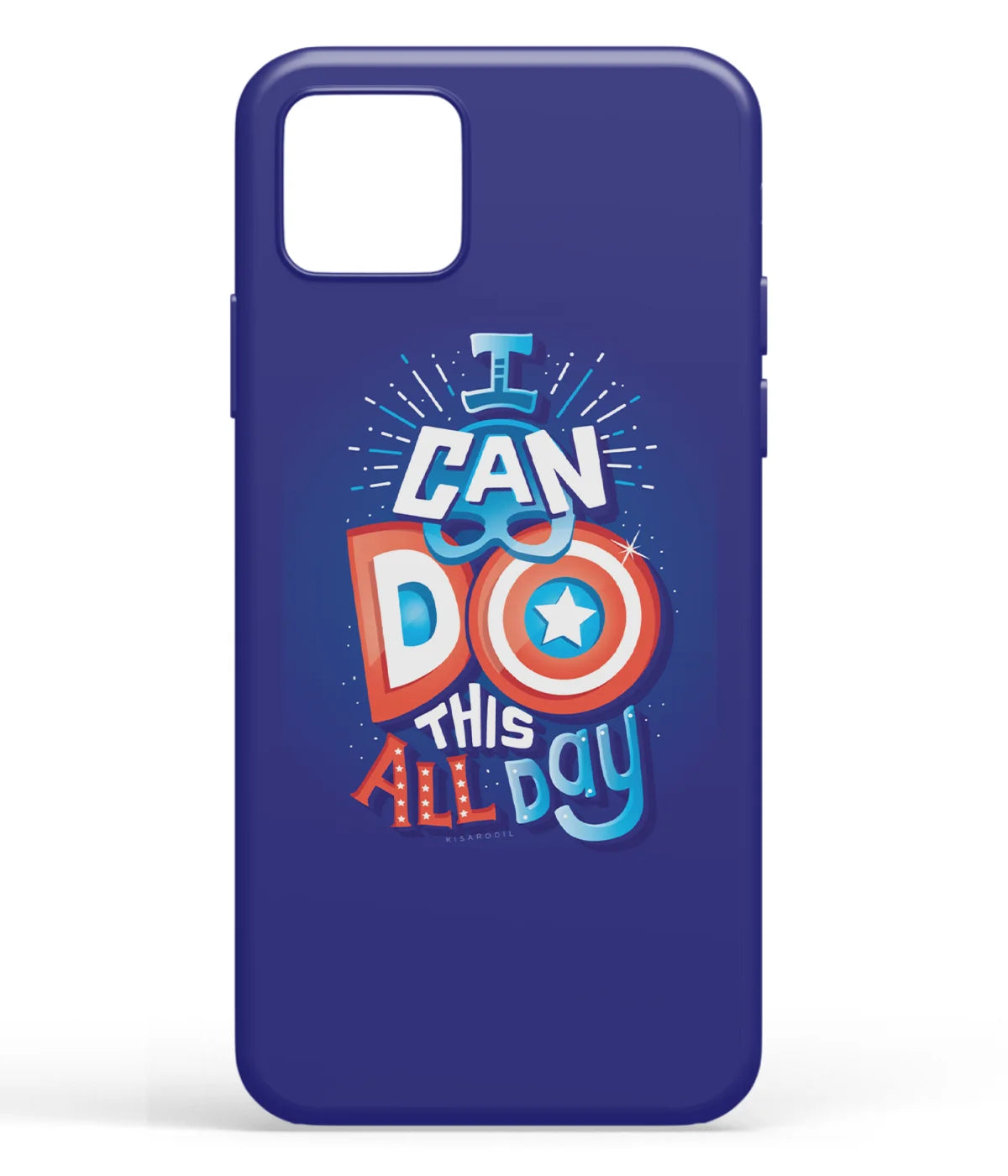 A front-on view of soft silicone phone case with a colorful design.