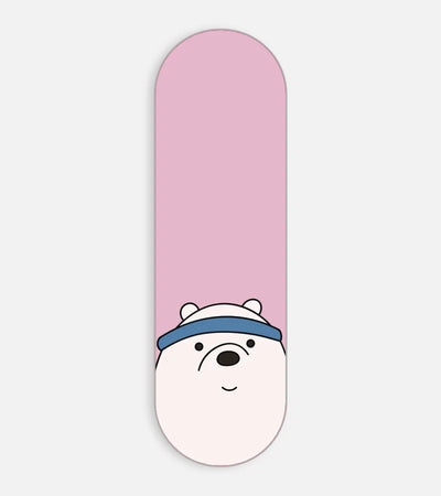 Mobile phone grip slider with a colorful design on a white background