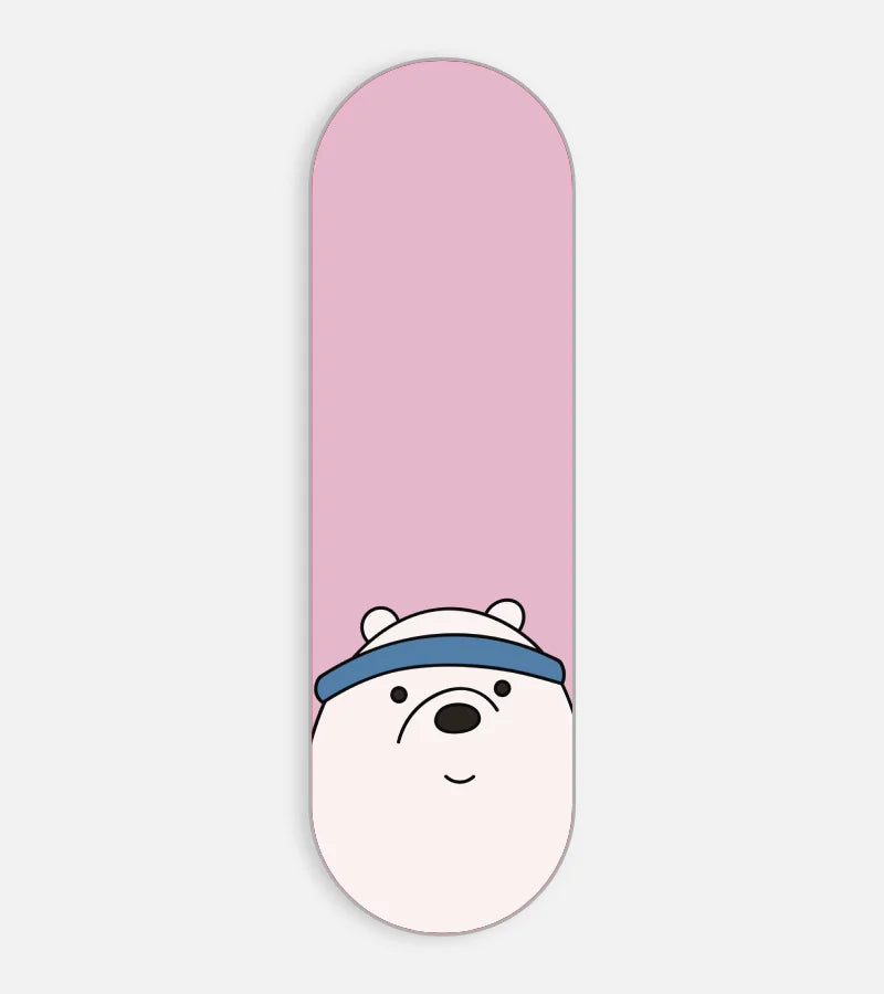 Mobile phone grip slider with a colorful design on a white background