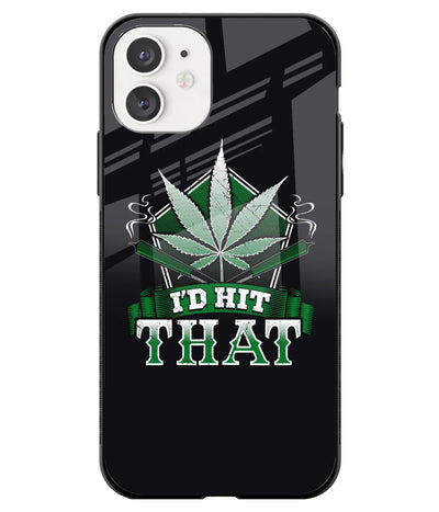 A front-on view of a glass phone case with a colorful design.