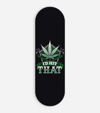 Mobile phone grip slider with a colorful design on a white background