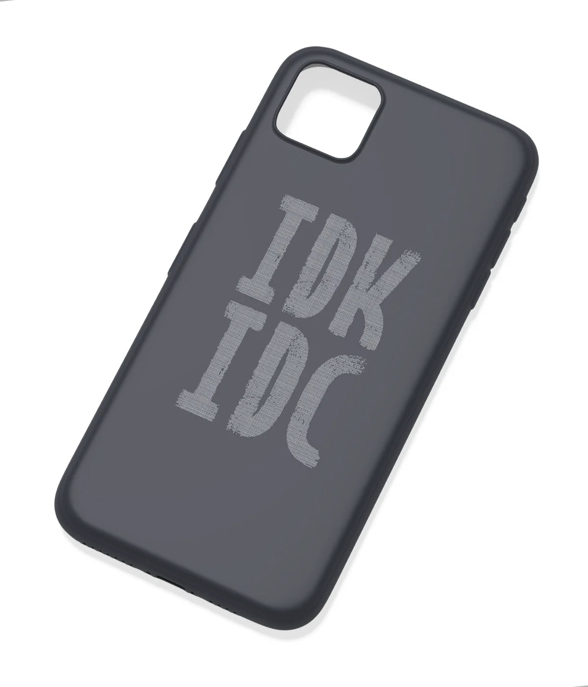An angled view of a soft silicone case featuring a colorful design.