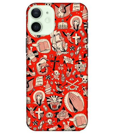 A product shot of a slim hard case with a colorful design.