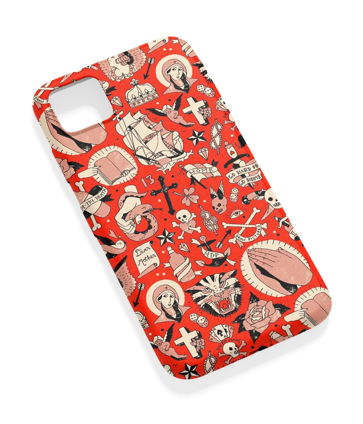 An angled view of a soft silicone case featuring a vibrant design.