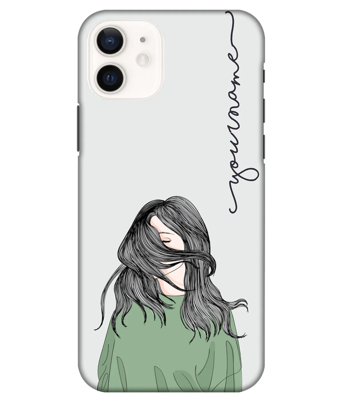 A product shot of a slim hard case with a customizable name.