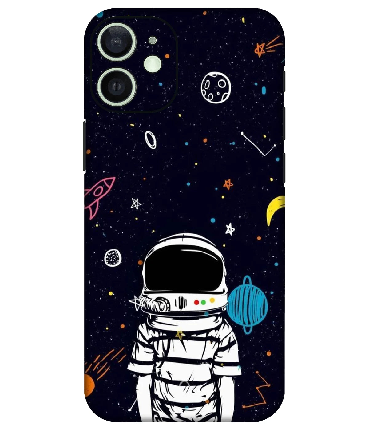 Image of a phone case featuring a mobile skin with a graphic design.