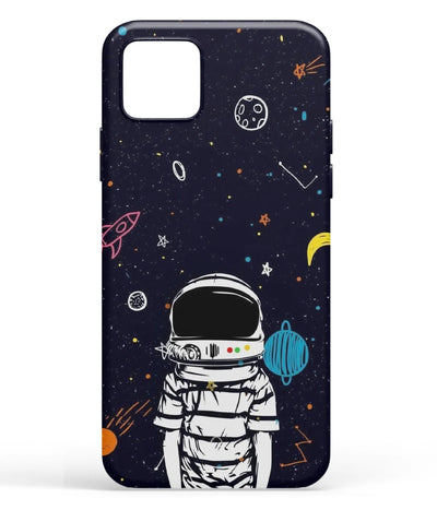 A front-on view of soft silicone phone case with a colorful design.