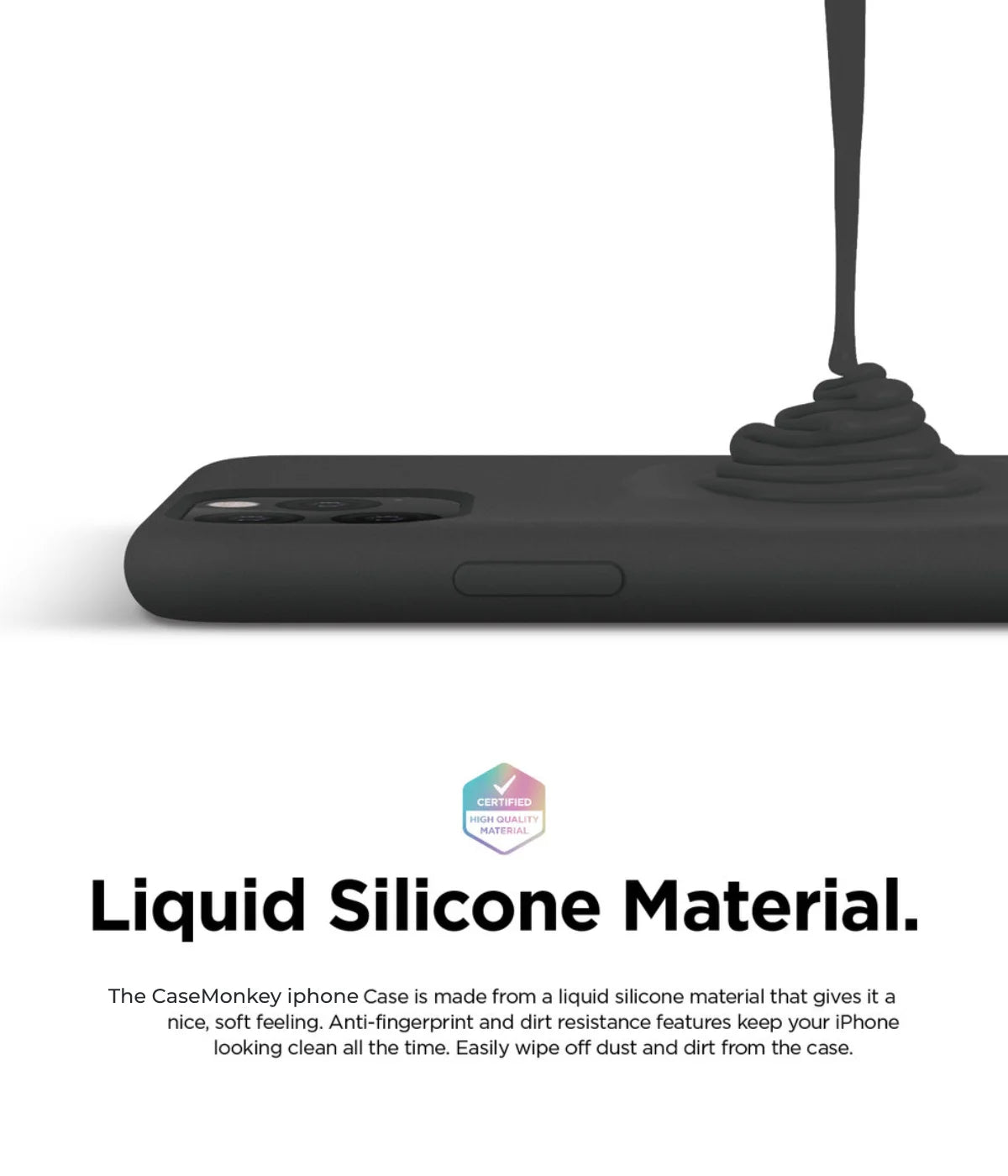 iPhone phone case with liquid silicone material