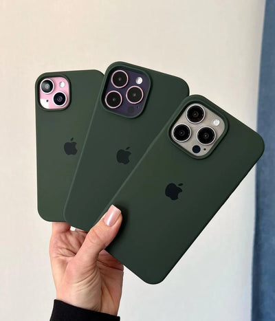A cyprus green liquid silicone case for the iPhone.