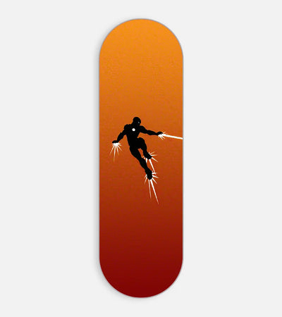 Mobile phone grip slider with a colorful design on a white background