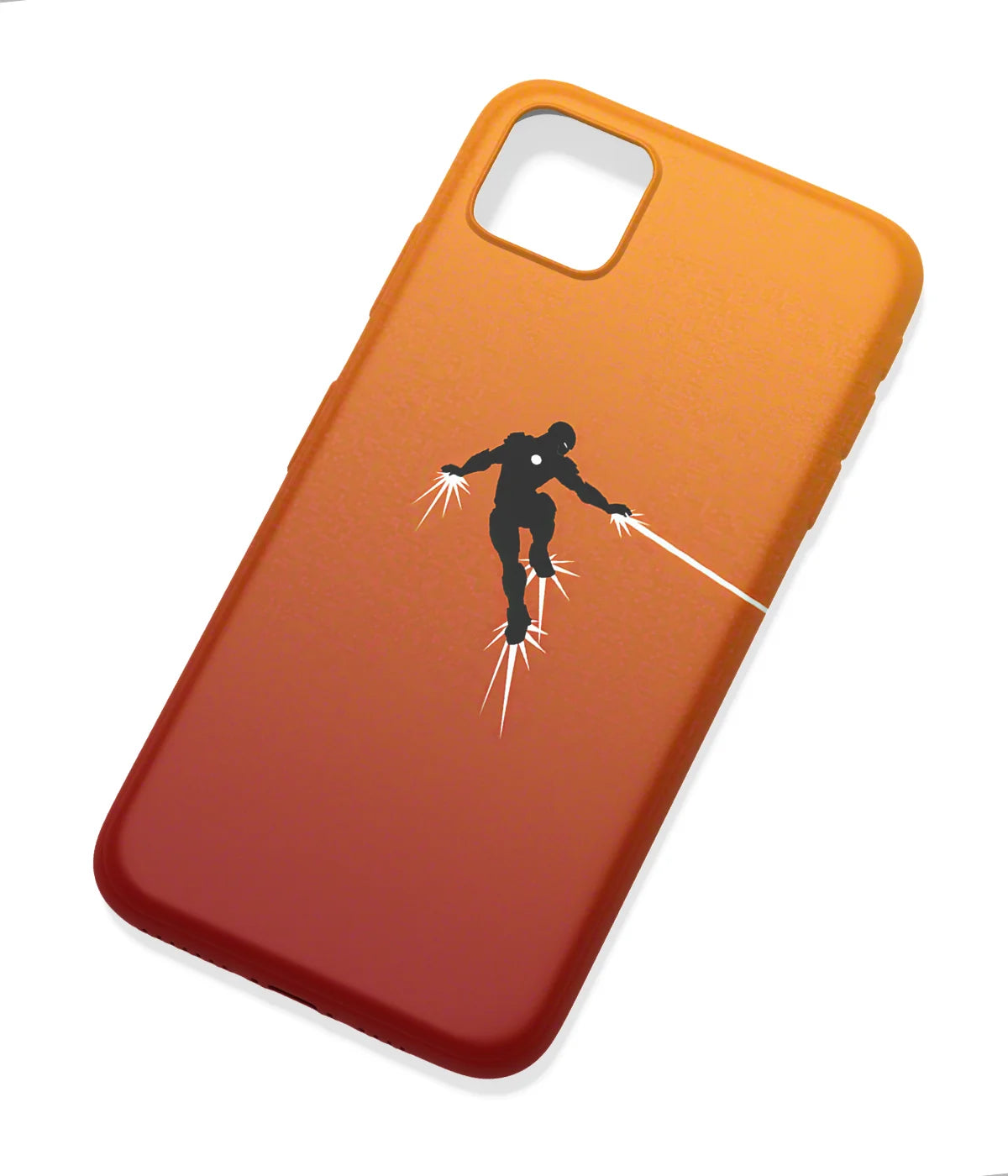 An angled view of a soft silicone case featuring a colorful design.