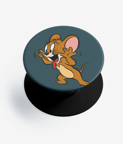 A top-down view of a phone grip holder on a clean white background