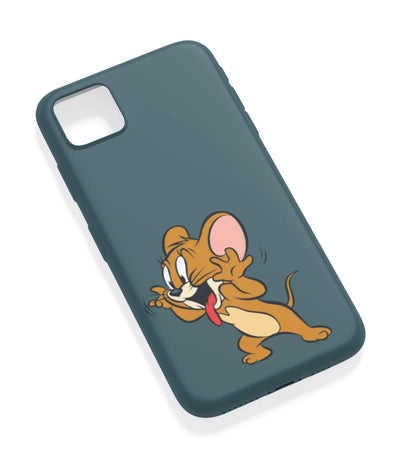 An angled view of a soft silicone case featuring a vibrant design.