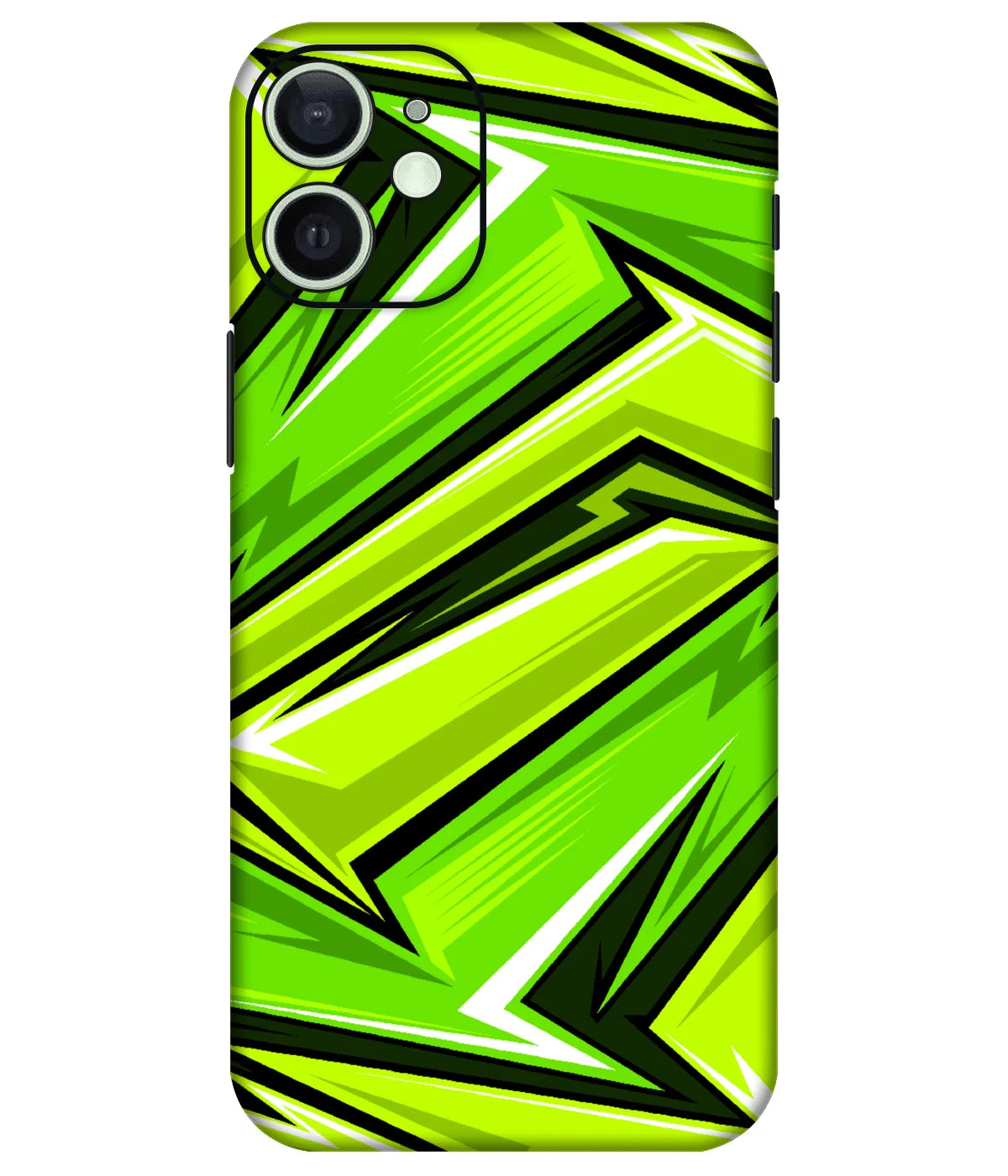 Image of a phone case featuring a mobile skin with a graphic design.