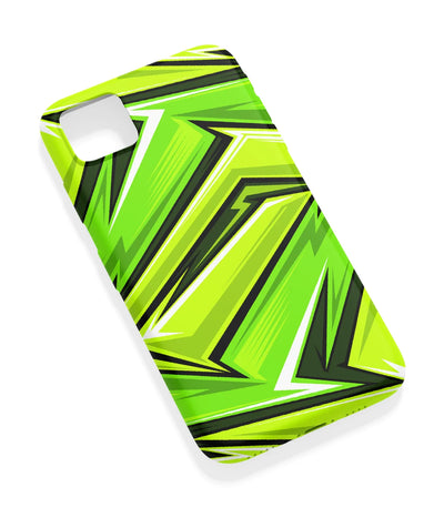 An angled view of a soft silicone case featuring a vibrant design.