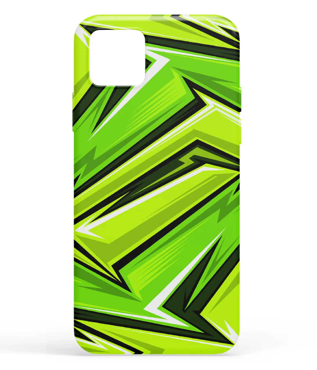 A front-on view of soft silicone phone case with a colorful design.