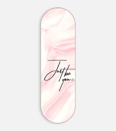 Mobile phone grip slider with a colorful design on a white background