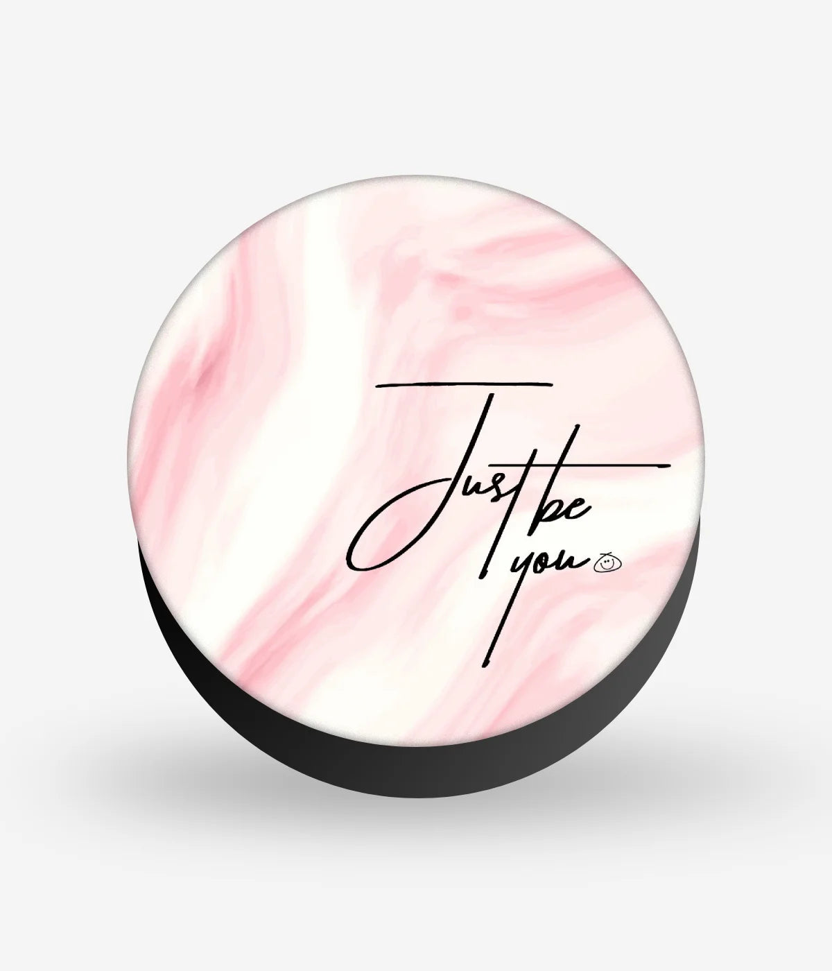 Mobile phone grip with a colorful design on a white background