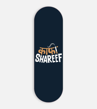 Mobile phone grip slider with a colorful design on a white background