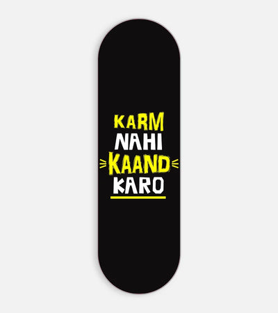 Mobile phone grip slider with a colorful design on a white background
