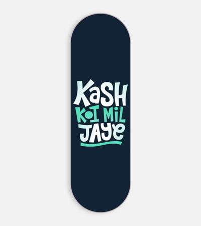 Mobile phone grip slider with a colorful design on a white background