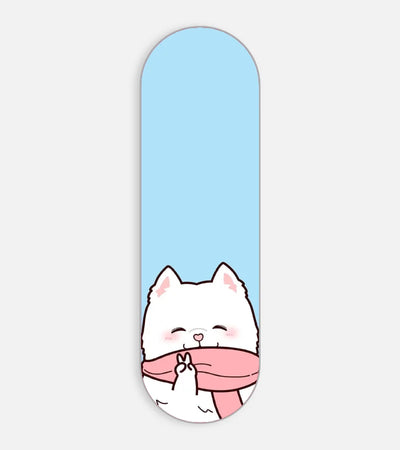 Mobile phone grip slider with a colorful design on a white background
