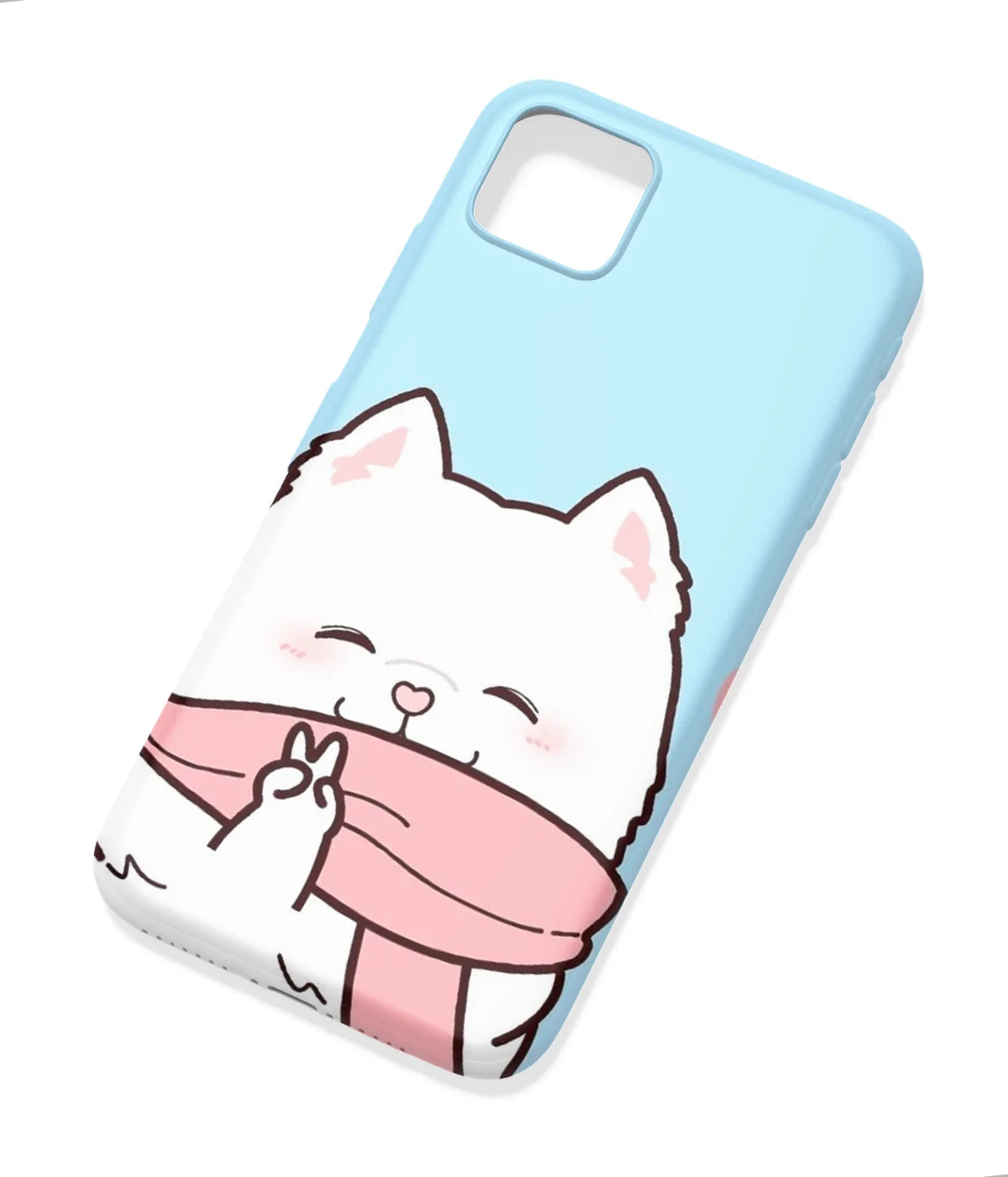 An angled view of a soft silicone case featuring a colorful design.