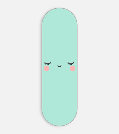 Mobile phone grip slider with a colorful design on a white background