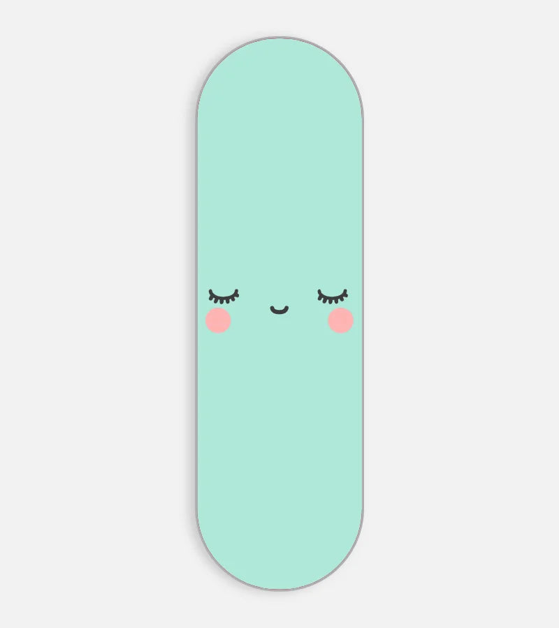 Mobile phone grip slider with a colorful design on a white background
