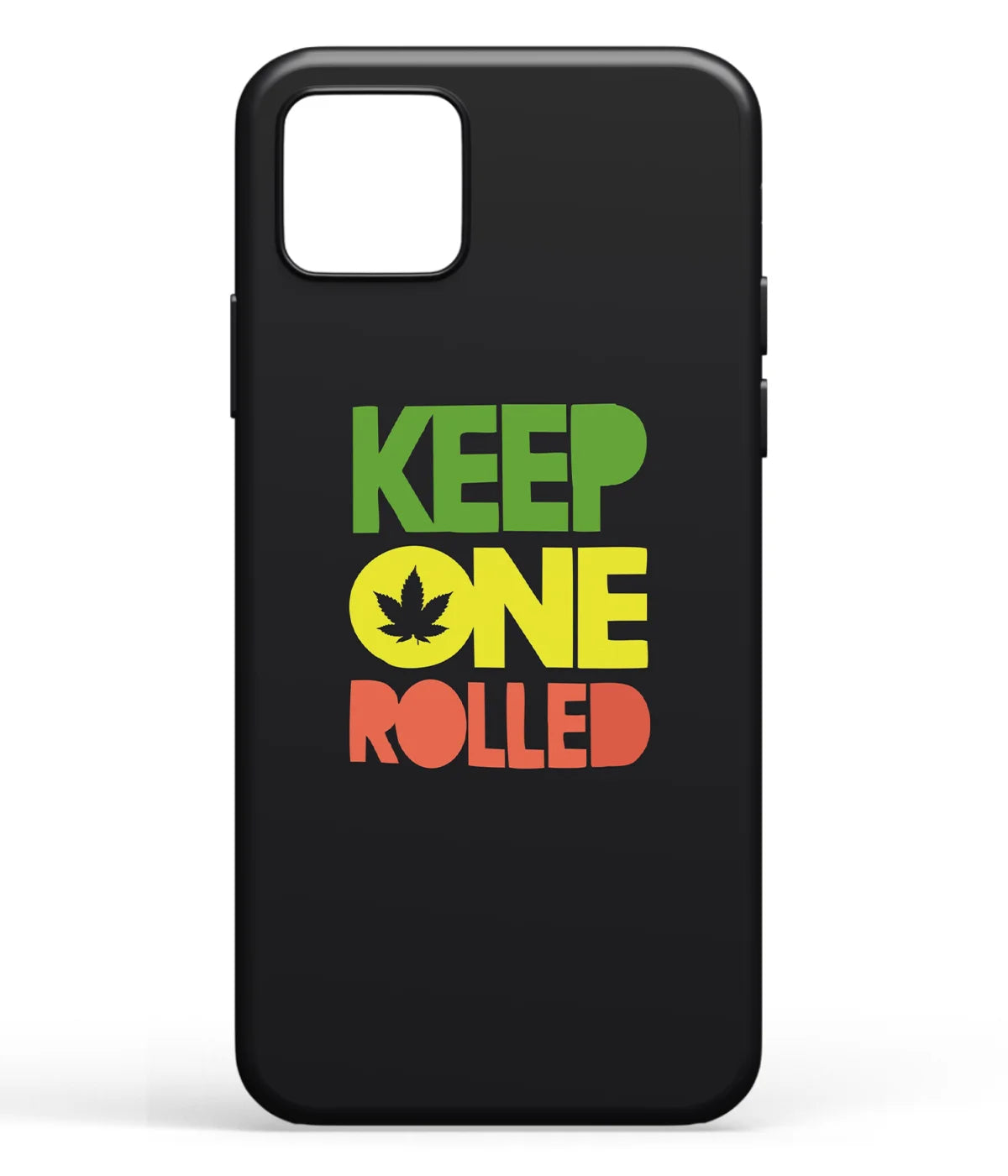 A front-on view of soft silicone phone case with a colorful design.