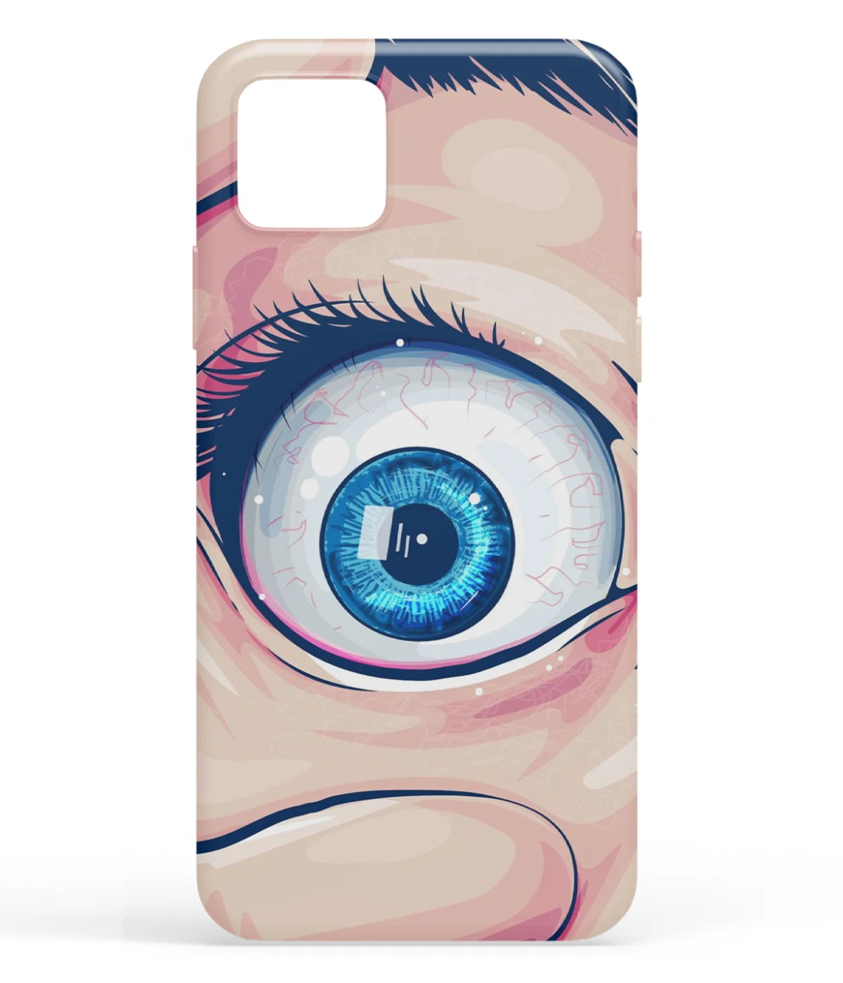 A front-on view of soft silicone phone case with a colorful design.