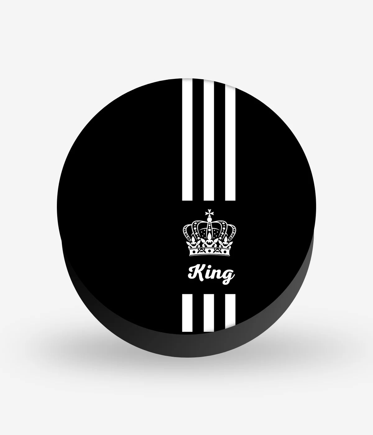 Mobile phone grip with a colorful design on a white background