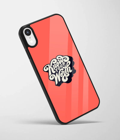 An angled view of a glass phone case featuring a vibrant design.