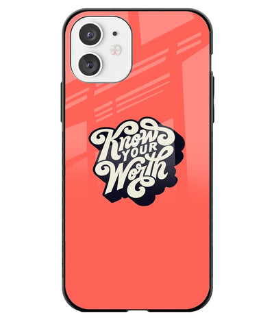 A front-on view of a glass phone case with a colorful design.