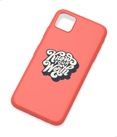 An angled view of a soft silicone case featuring a colorful design.