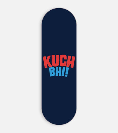 Mobile phone grip slider with a colorful design on a white background