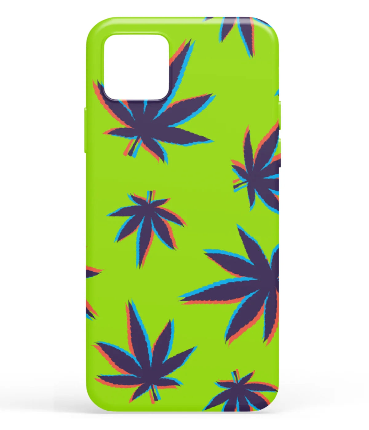 A front-on view of soft silicone phone case with a colorful design.