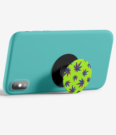 An image demonstrating how to use the phone grip as a stand to hold a mobile phone in landscape mode for hands-free viewing