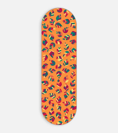 Mobile phone grip slider with a colorful design on a white background