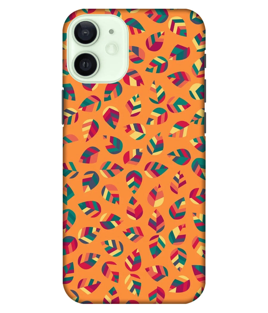Leaves Pattern Orange Slim Hard Case