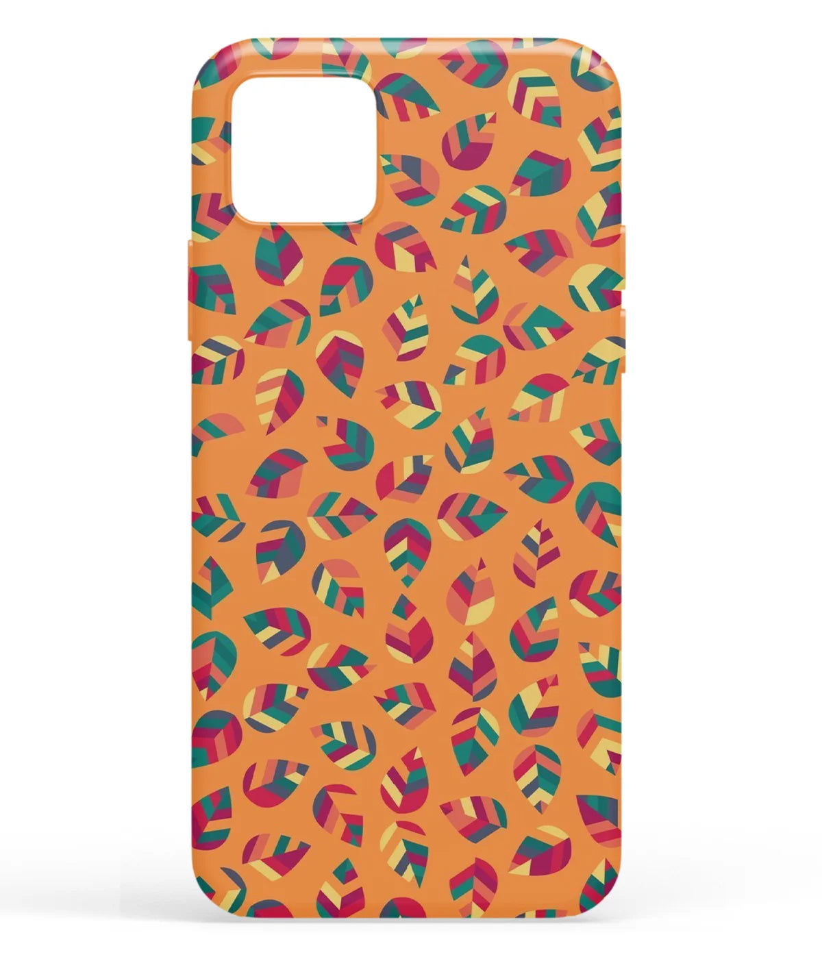 A front-on view of soft silicone phone case with a colorful design.