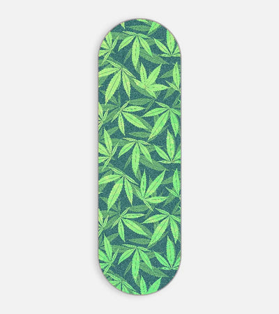 Mobile phone grip slider with a colorful design on a white background