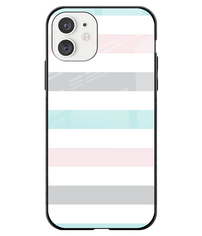 A front-on view of a glass phone case with a colorful design.