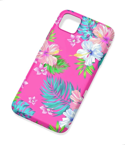 An angled view of a soft silicone case featuring a colorful design.