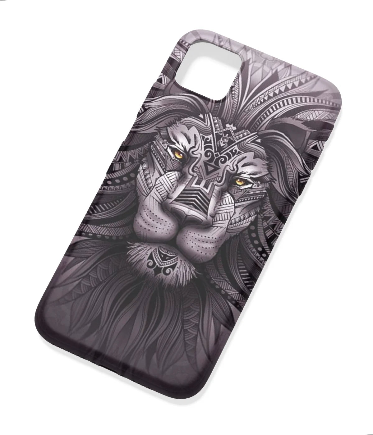 An angled view of a soft silicone case featuring a colorful design.
