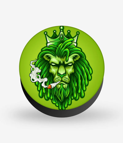 Mobile phone grip with a colorful design on a white background