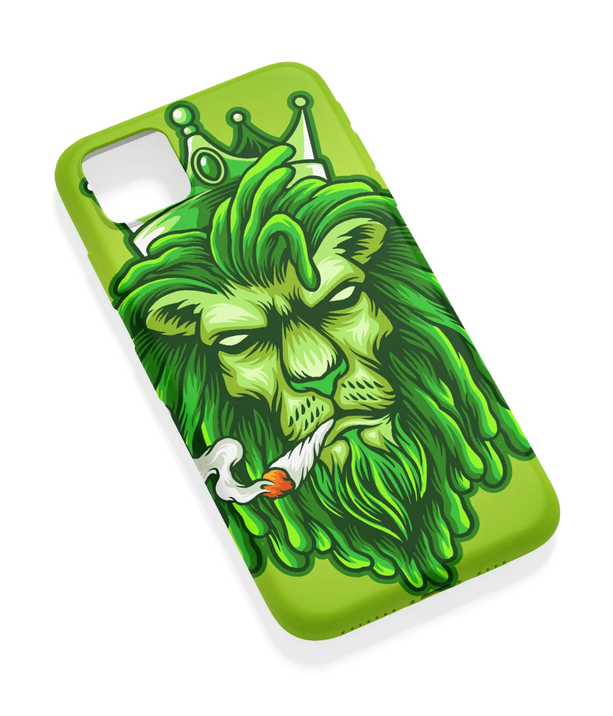An angled view of a soft silicone case featuring a vibrant design.