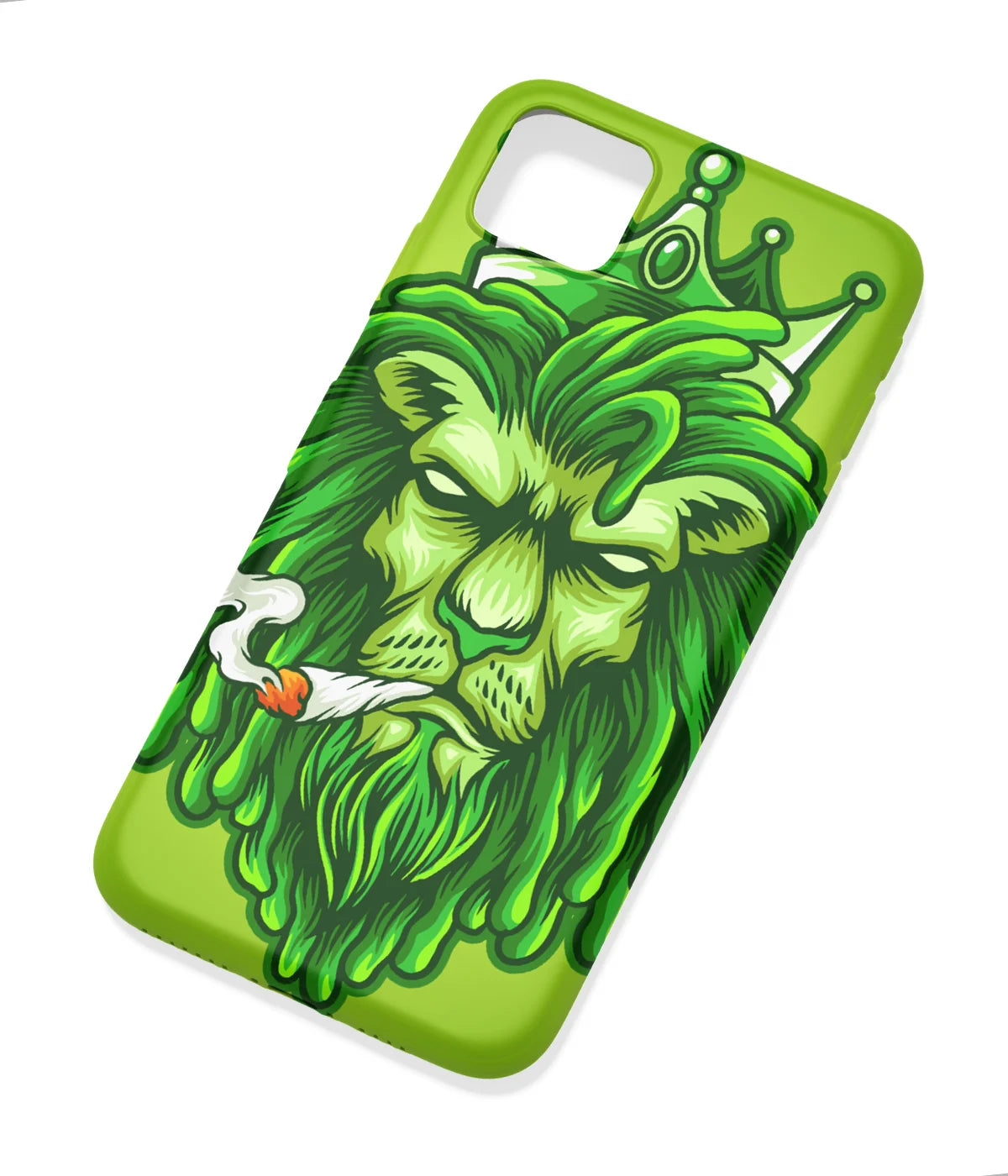 An angled view of a soft silicone case featuring a colorful design.