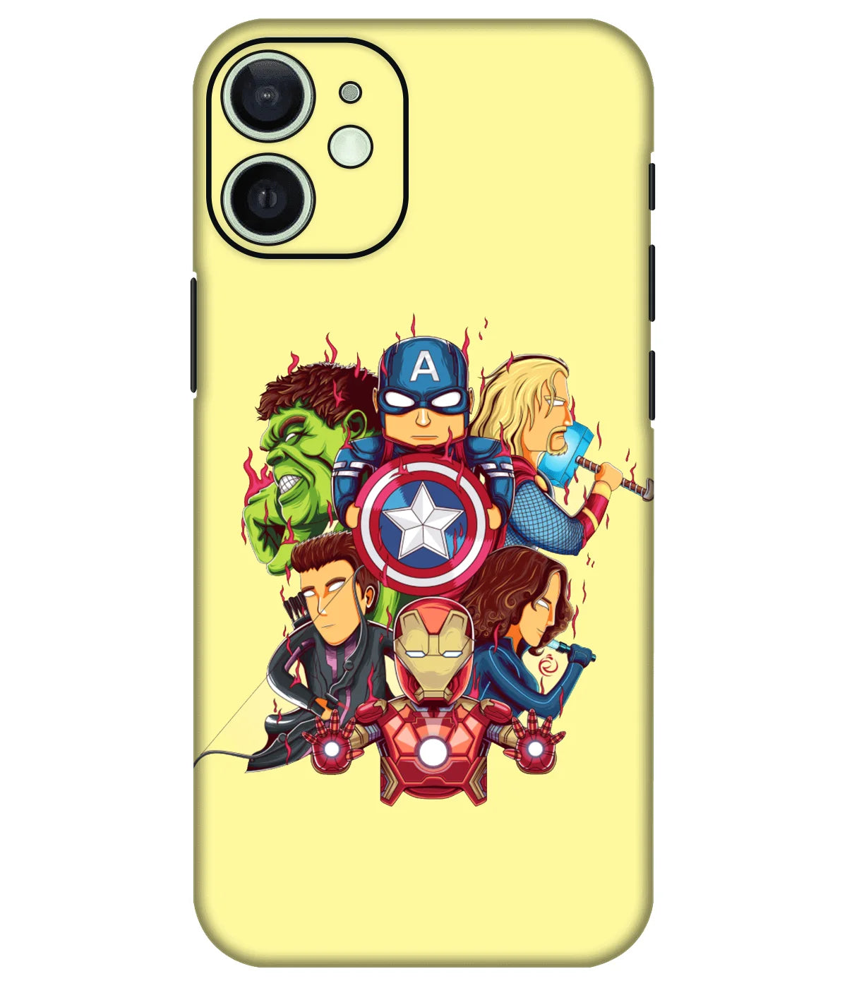 Image of a phone case featuring a mobile skin with a graphic design.